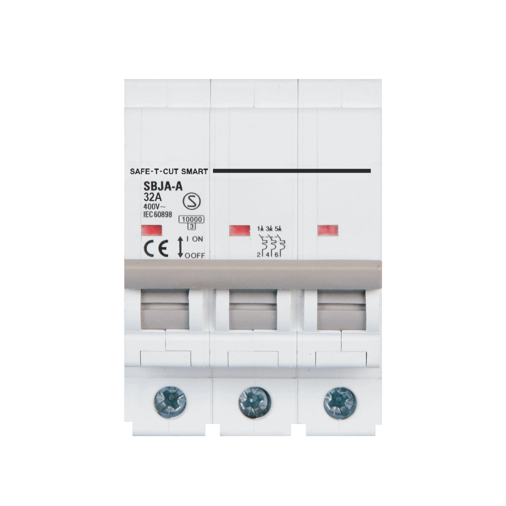 เซอร์กิตเบรกเกอร์ 32 แอมป์ 3 โพล 10KA เซฟ-ที-คัท สมาร์ท รุ่น US สีขาว